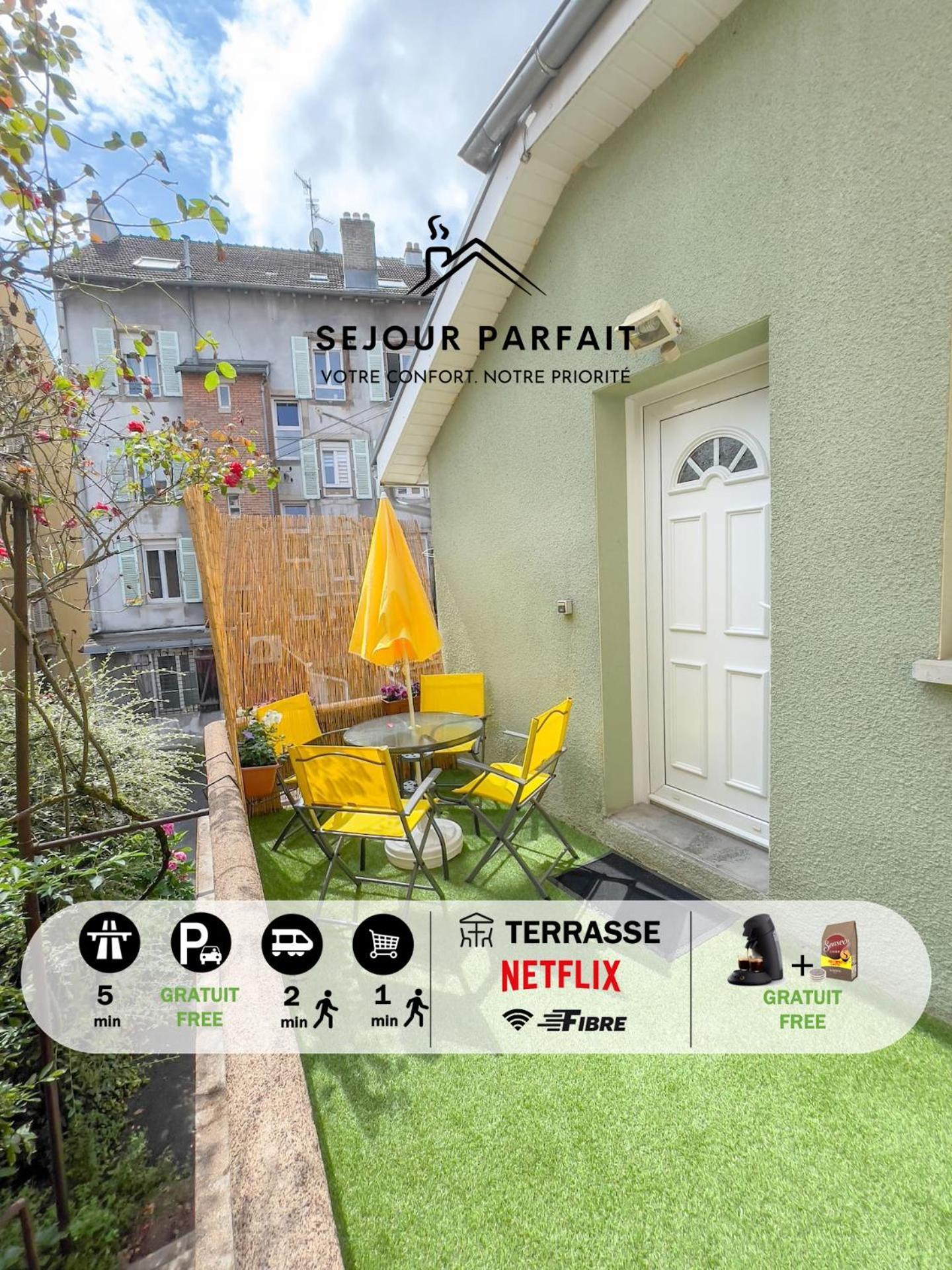 Maisonnette Le Faubourg - Centre Ville, Terrasse Et Netflix Belfort Exteriör bild